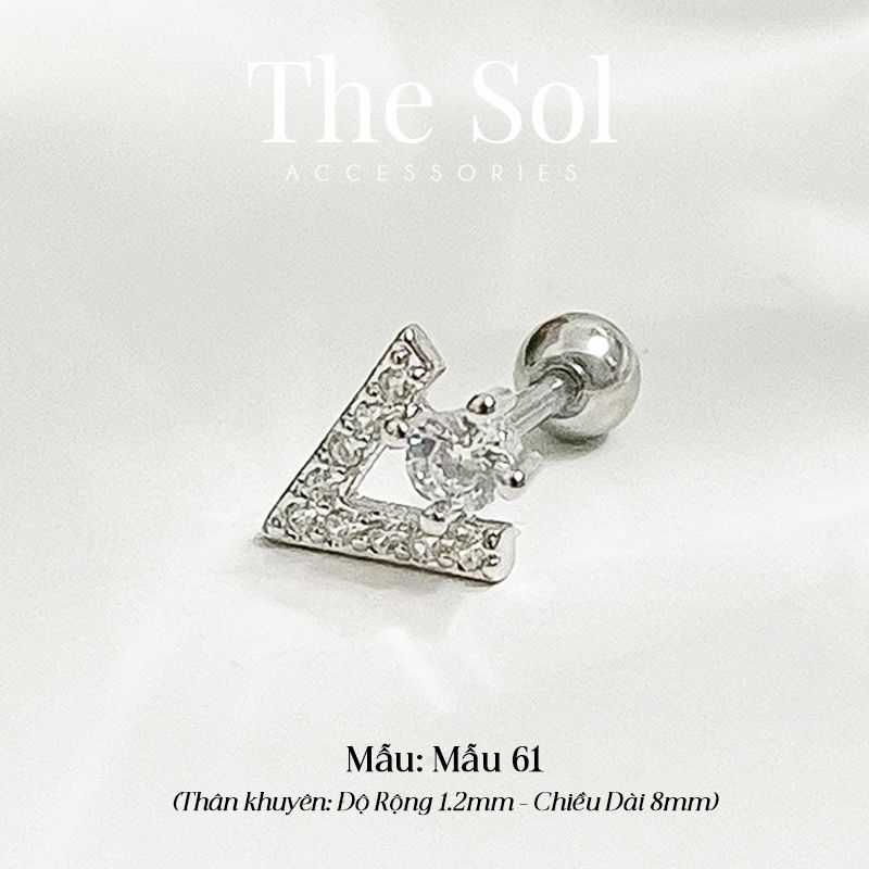 Khuyên Tai Thép Xi Mạ Diamond On V - Mẫu 61