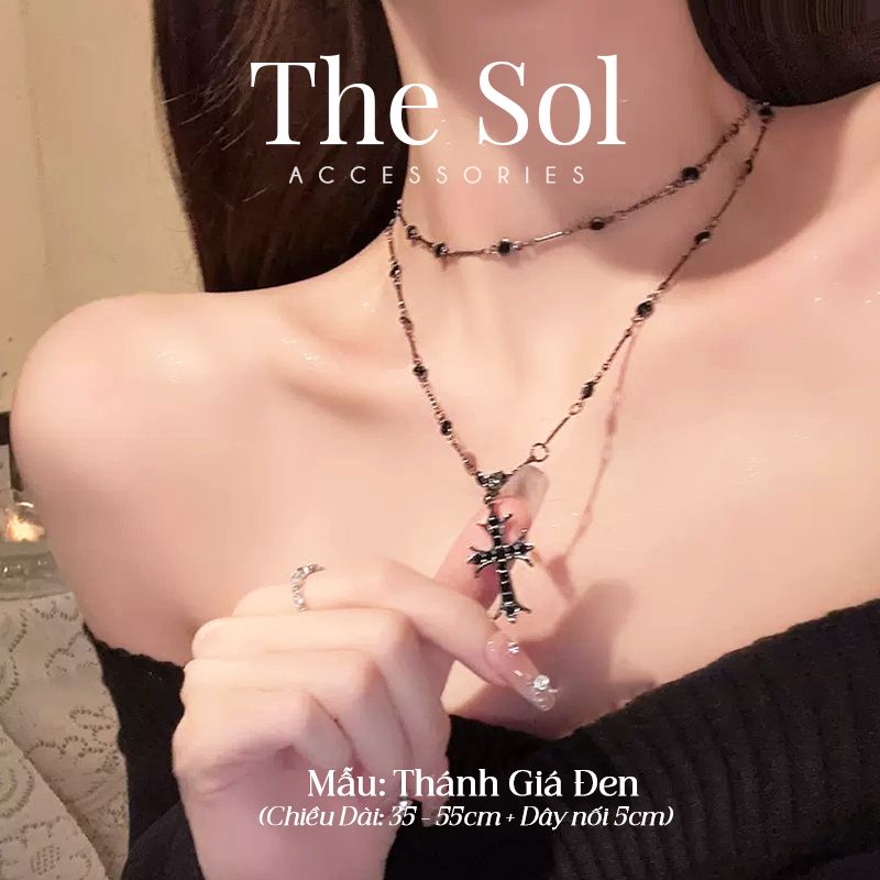 Dây Chuyền Double Layers Black Cross