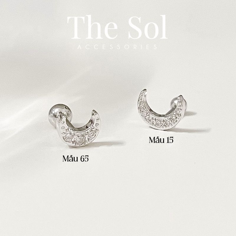 Khuyên Tai Thép Xi Mạ Unisex The Moon - Mẫu 65