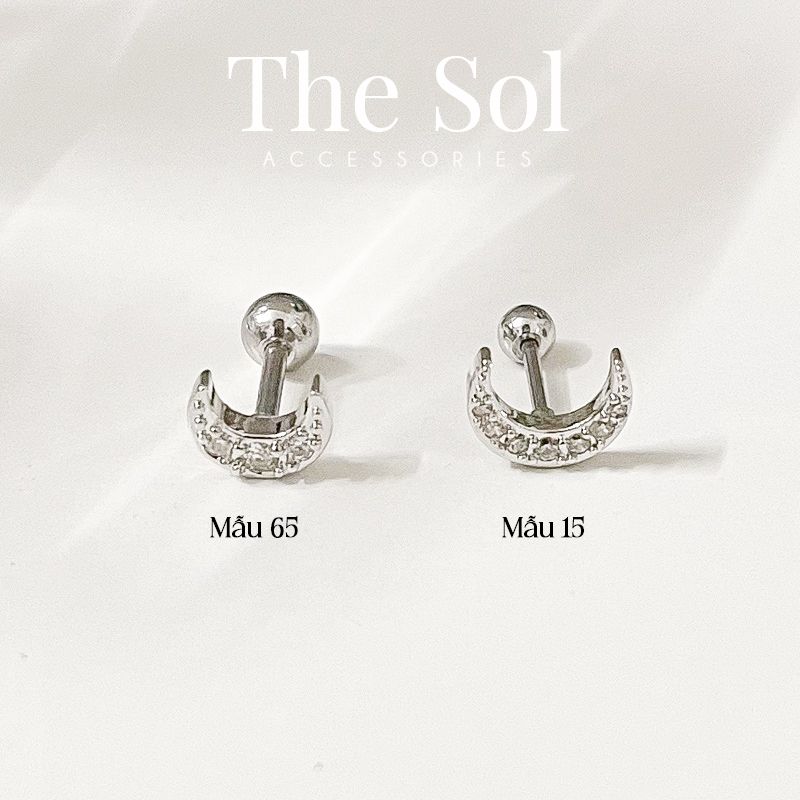 Khuyên Tai Thép Xi Mạ Unisex The Moon - Mẫu 65