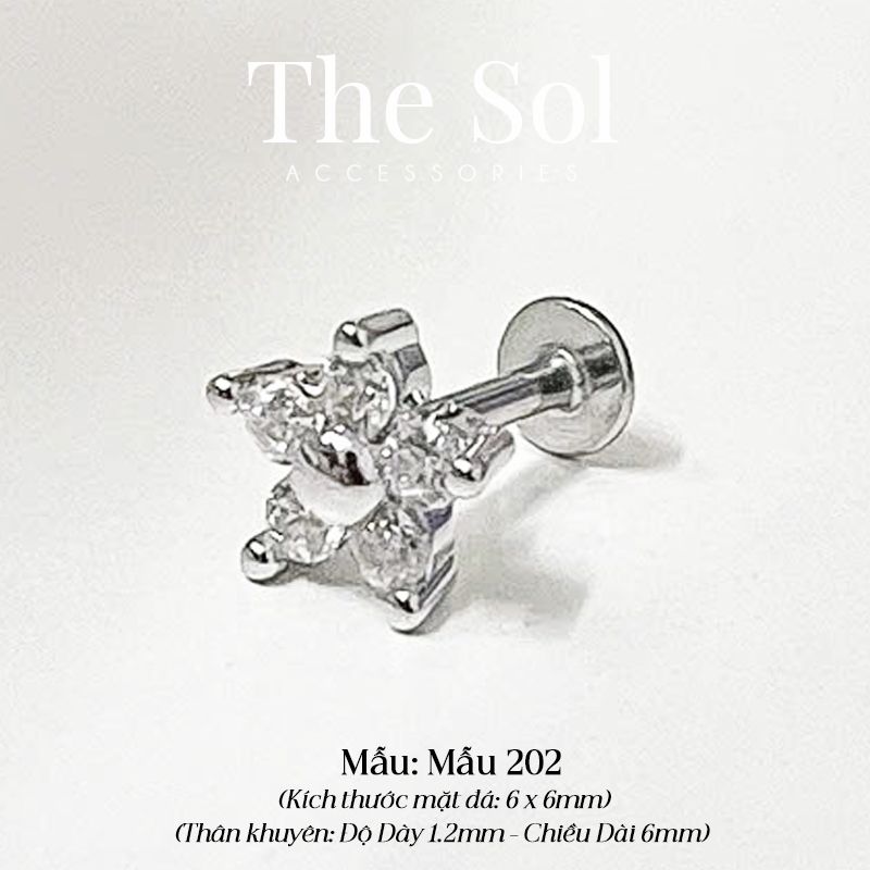 Khuyên Tai Thép Xi Mạ TRAGUS - Mẫu 202