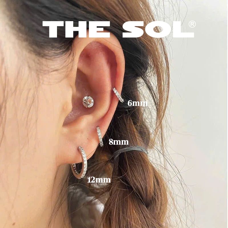 Khuyên Tai Thép Xi Mạ Khuyên Tròn Đính Đá 1.8mm - Mẫu 170