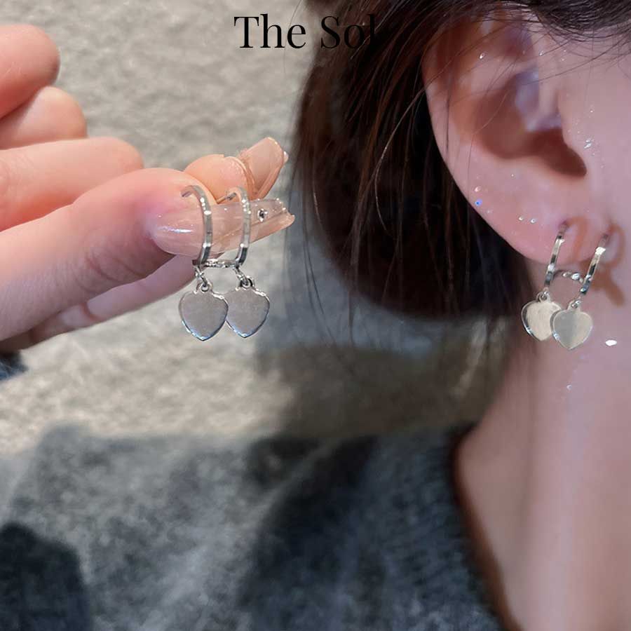 Bông Tai Hàn Quốc Asymmetric Hearts