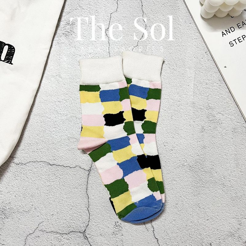 Tất Hàn Quốc Cổ Cao - Color Rectangle