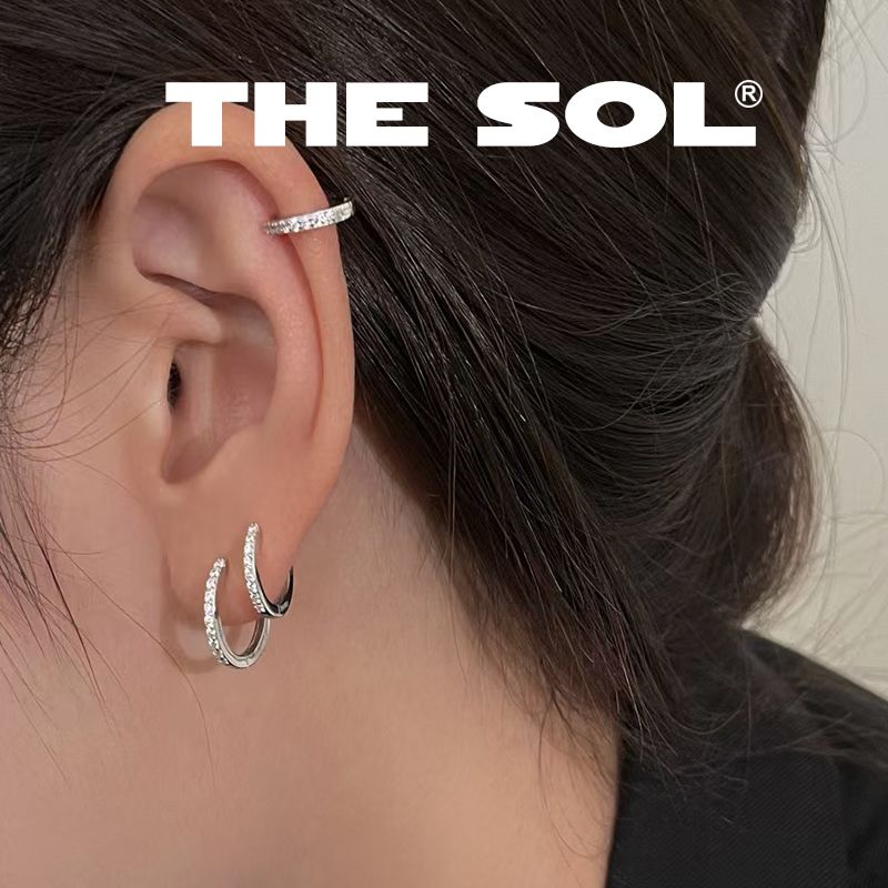 Khuyên Tai Thép Xi Mạ Khuyên Tròn Đính Đá 1.8mm - Mẫu 170