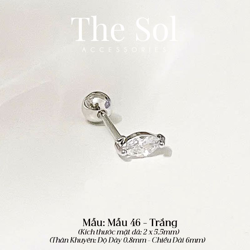 Khuyên Tai Thép Xi Mạ Mini Leaf - Mẫu 46