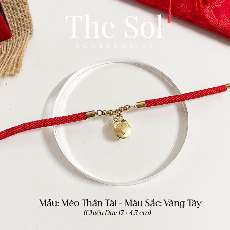 Lắc Tay Titan Lucky Cat In Red Rope - Mẫu 69