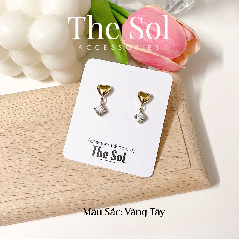 Bông Tai Titan Dia Mini Heart