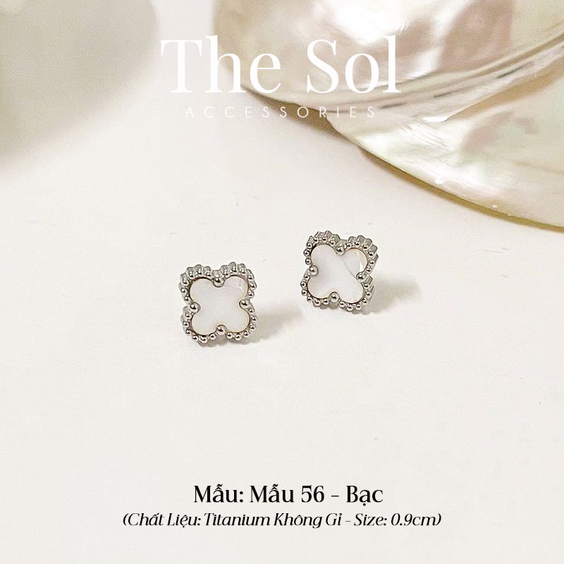 Bông Tai Titan White Lou 0.9cm - Mẫu 56