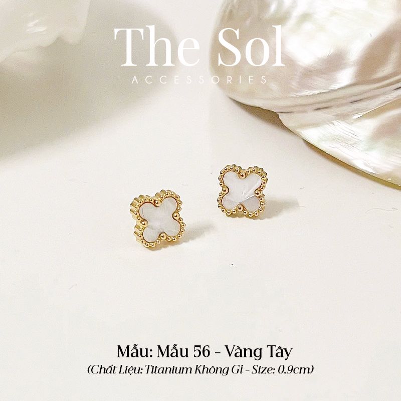 Bông Tai Titan White Lou 0.9cm - Mẫu 56