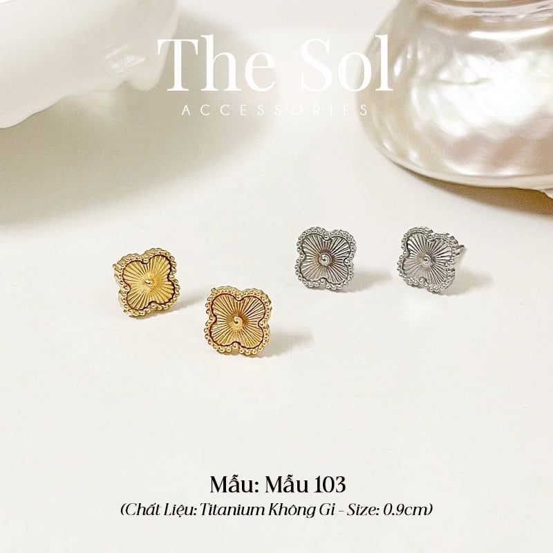 Bông Tai Titan Blossom Lou 0.9cm - Mẫu 103