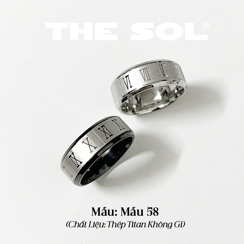 Nhẫn Titan Unisex Roman Numerals - Mẫu 58