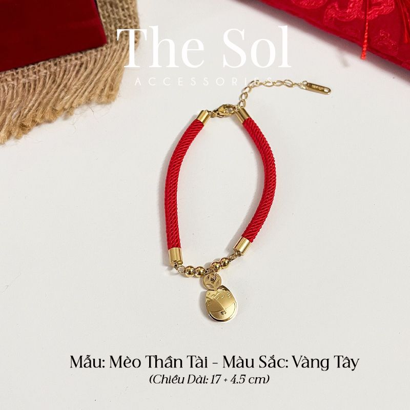 Lắc Tay Titan Lucky Cat In Red Rope - Mẫu 69
