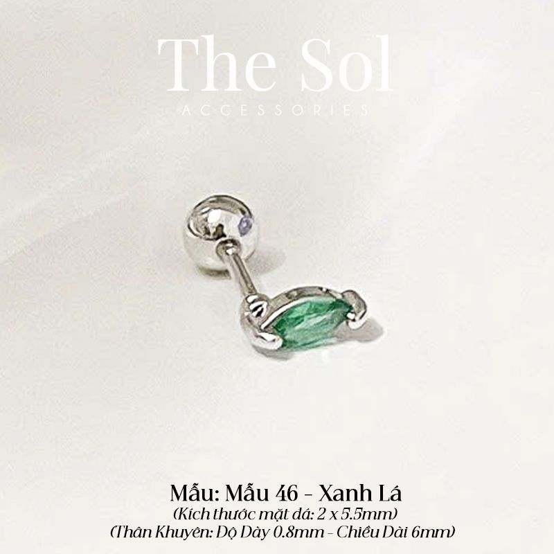 Khuyên Tai Thép Xi Mạ Mini Leaf - Mẫu 46