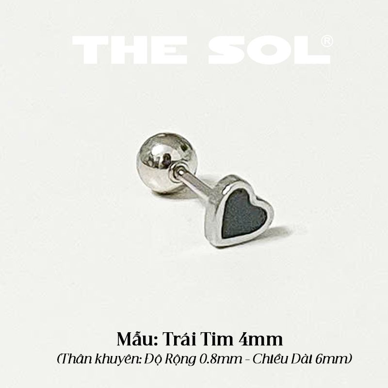 Khuyên Tai Thép Titan Mini Black