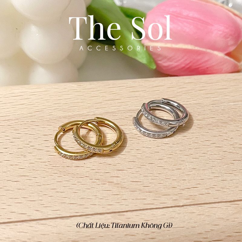 Bông Tai Titan Diamond Hoops