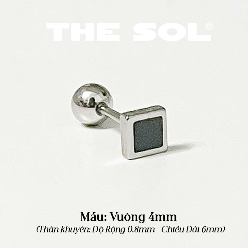 Khuyên Tai Thép Titan Mini Black