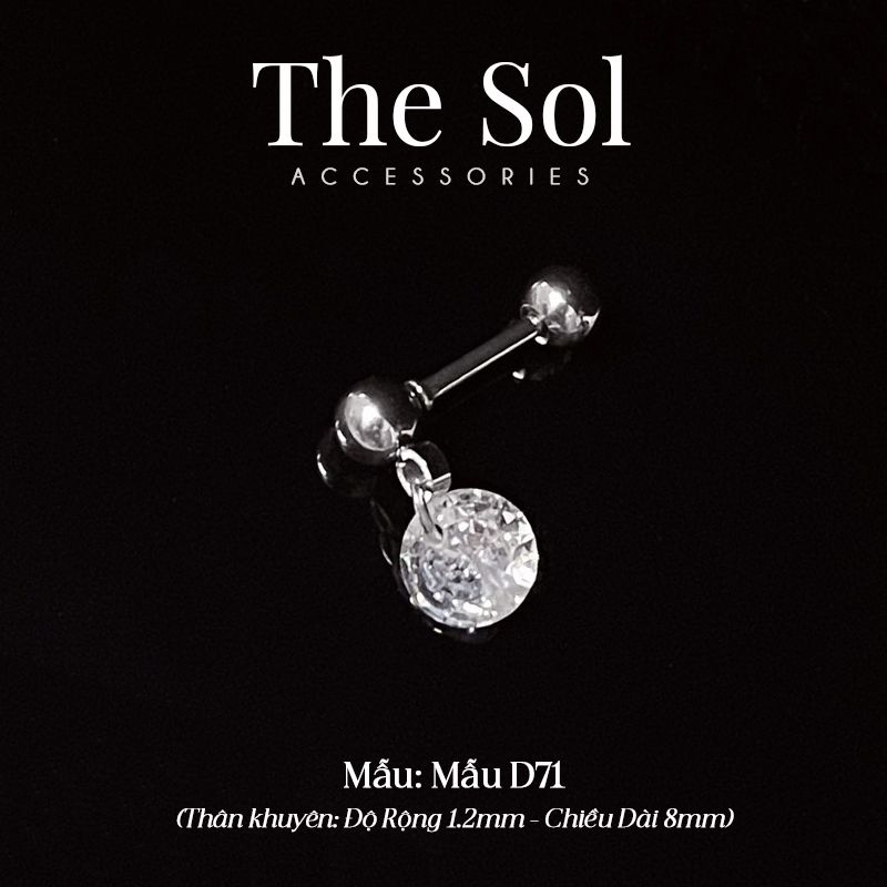 Khuyên Tai Titan Diamond Drop - Circle - Mẫu D71