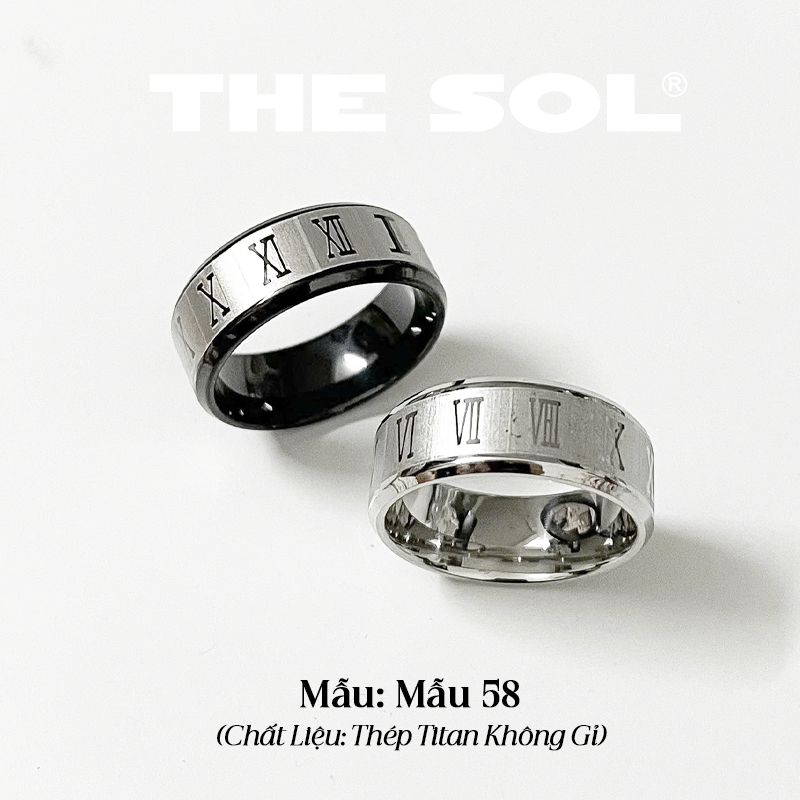 Nhẫn Titan Unisex Roman Numerals - Mẫu 58
