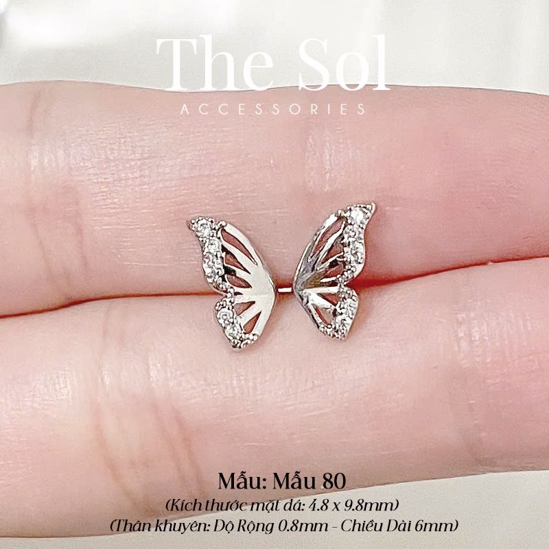 Khuyên Tai Thép Xi Mạ Half Butterfly - Mẫu 80