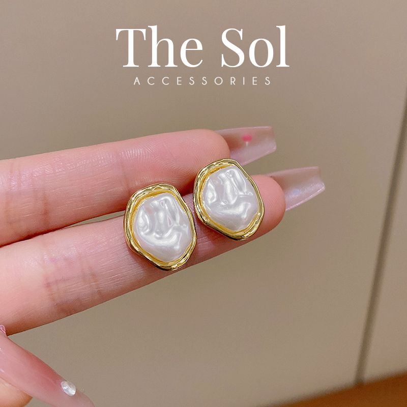 Bông Tai Hàn Quốc Baroque Pearl