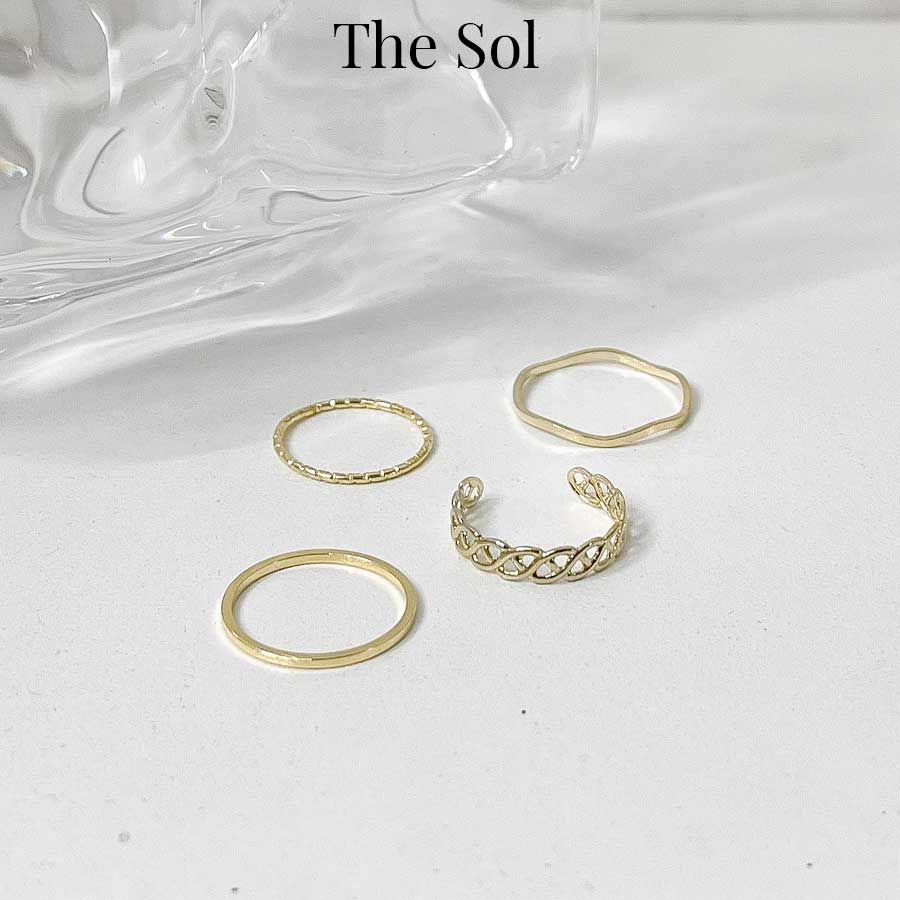 Set Nhẫn Hàn Quốc Simple Ring - Bộ 4 Chiếc