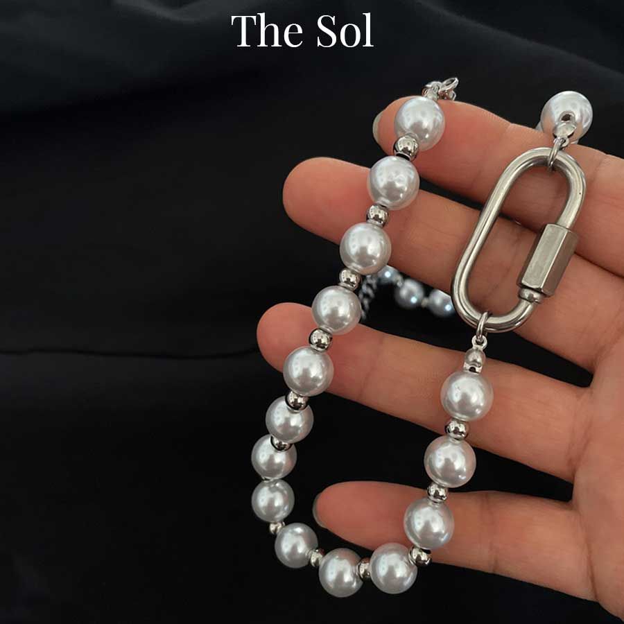 Dây Chuyền Titan Unisex Pearls Carabiner - Mẫu 55