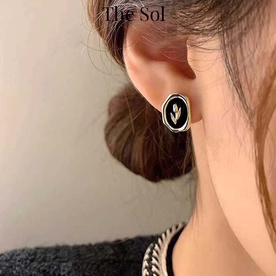Bông Tai Hàn Quốc Tulip In Black