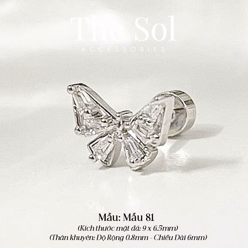 Khuyên Tai Thép Xi Mạ Dia Butterfly - Mẫu 81