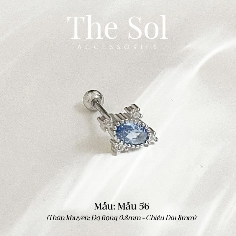 Khuyên Tai Thép Xi Mạ The Topaz - Mẫu 56