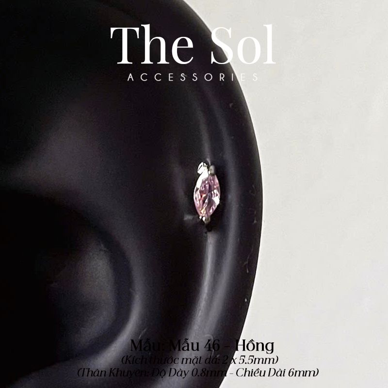 Khuyên Tai Thép Xi Mạ Mini Leaf - Mẫu 46