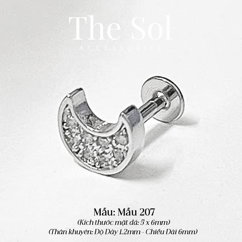 Khuyên Tai Thép Xi Mạ TRAGUS - Mẫu 207