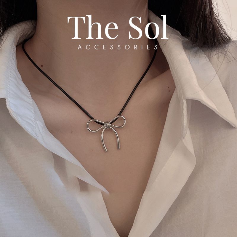 Dây Chuyền Hàn Quốc Trendy Bow - Dây Đen