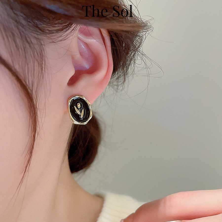 Bông Tai Hàn Quốc Tulip In Black