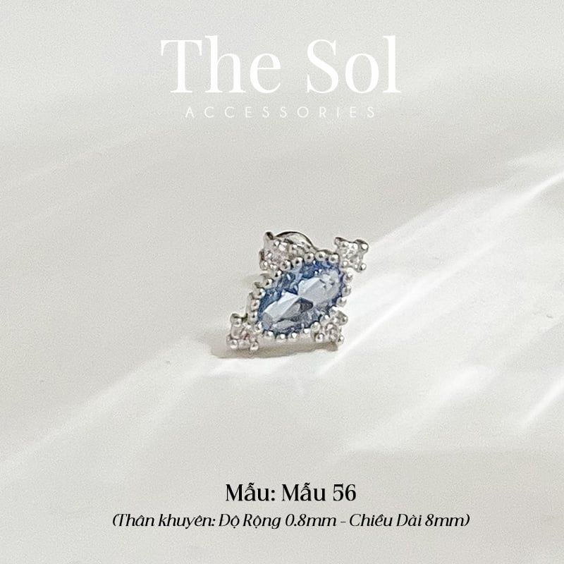 Khuyên Tai Thép Xi Mạ The Topaz - Mẫu 56