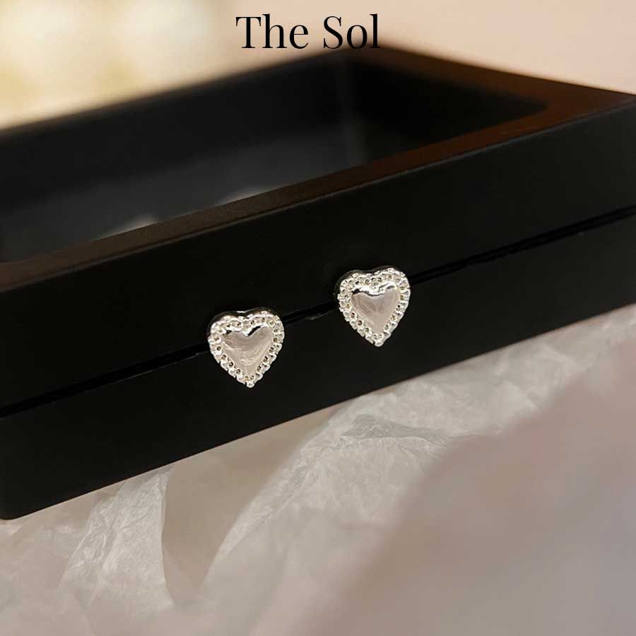 Bông Tai Hàn Quốc Mini Silver Heart