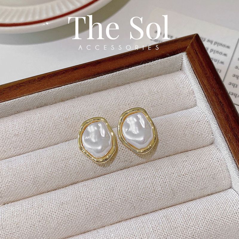 Bông Tai Hàn Quốc Baroque Pearl