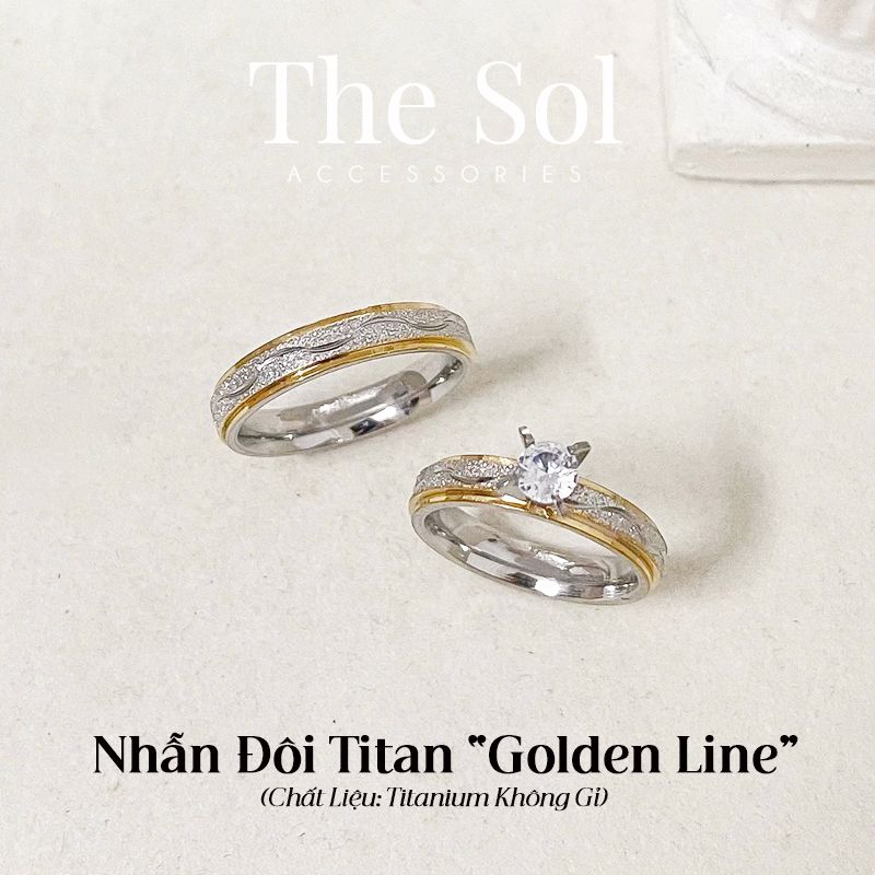 Nhẫn Titan Couple Golden Line - Mẫu NĐ10