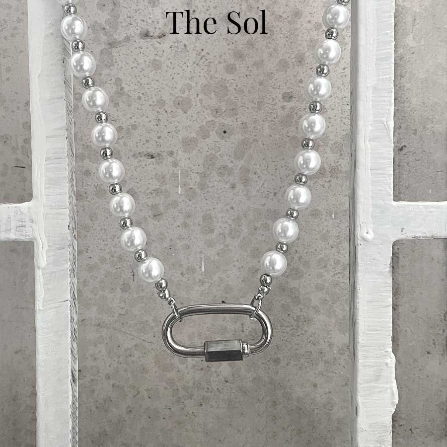 Dây Chuyền Titan Unisex Pearls Carabiner - Mẫu 55