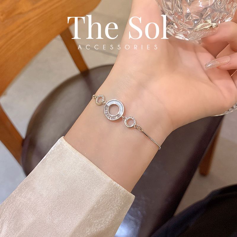 Lắc Tay Hàn Quốc White Circle
