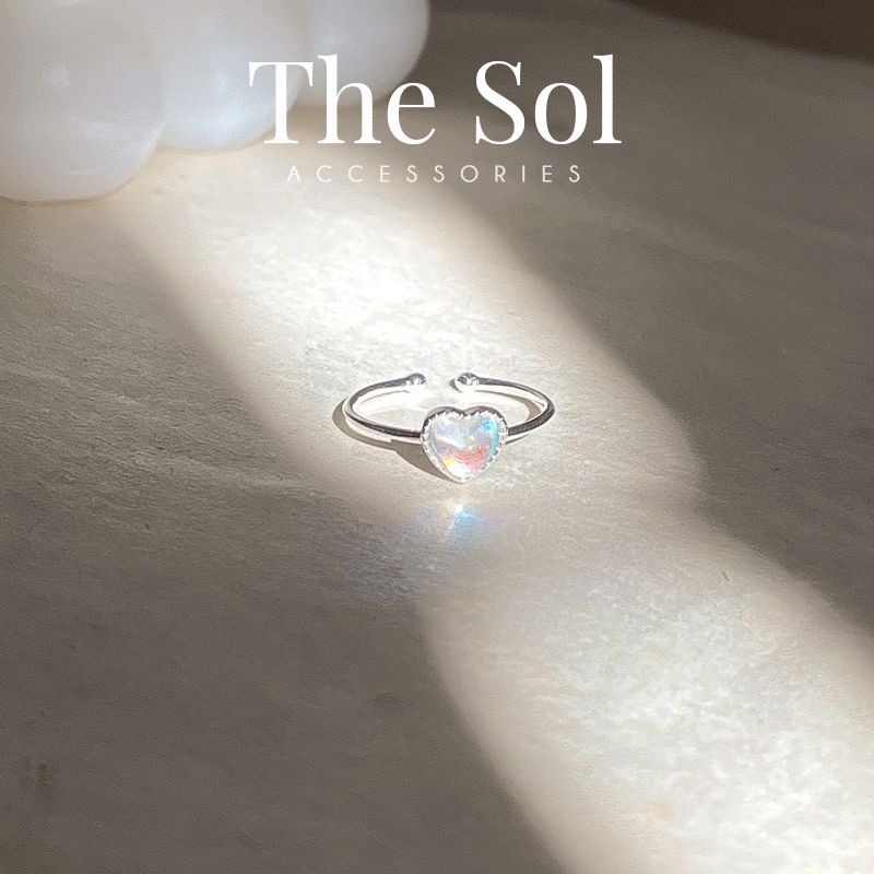 Nhẫn Bạc Opal Heart
