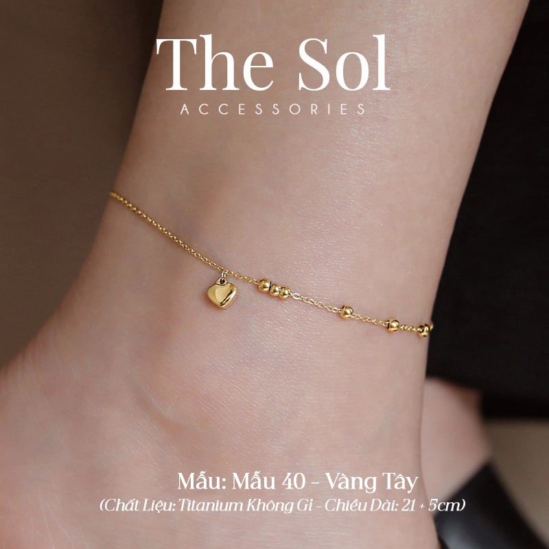Lắc Chân Titan Mini Hearts - Mẫu 40