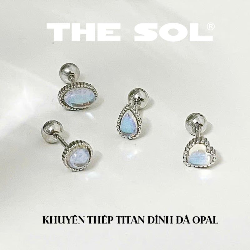 Khuyên Tai Thép Xi Mạ The Opal - Mẫu 122,123,124,125