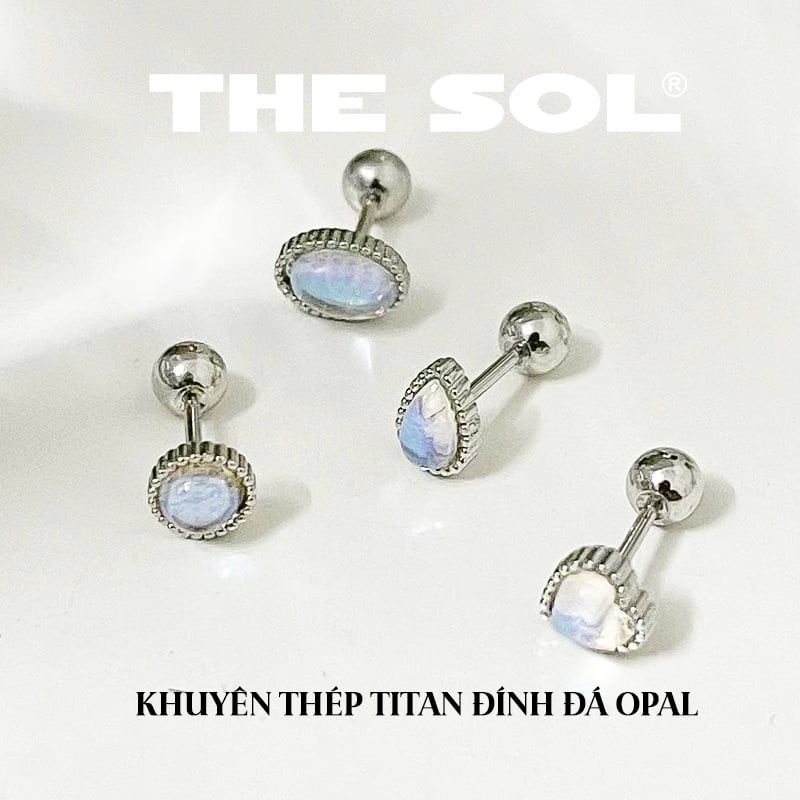 Khuyên Tai Thép Xi Mạ The Opal - Mẫu 122,123,124,125