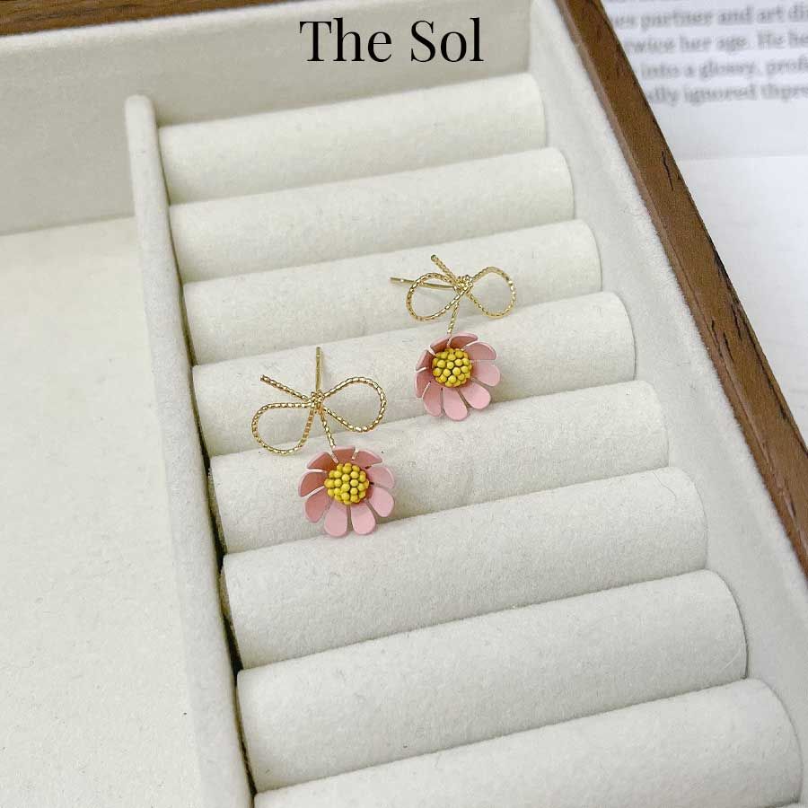 Bông Tai Hàn Quốc Pinky Flower