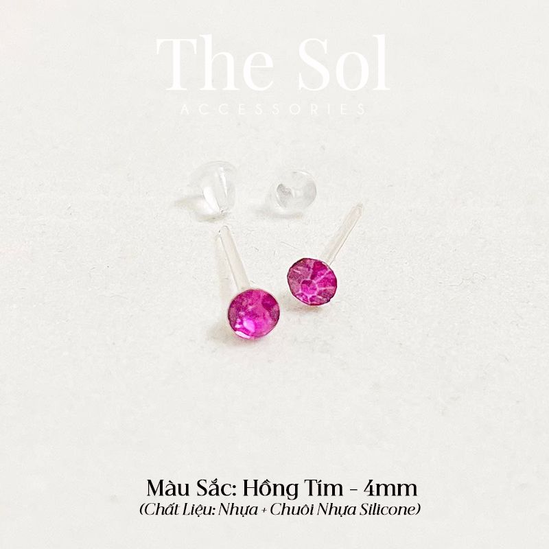 Bông Tai Nhựa Màu Sắc