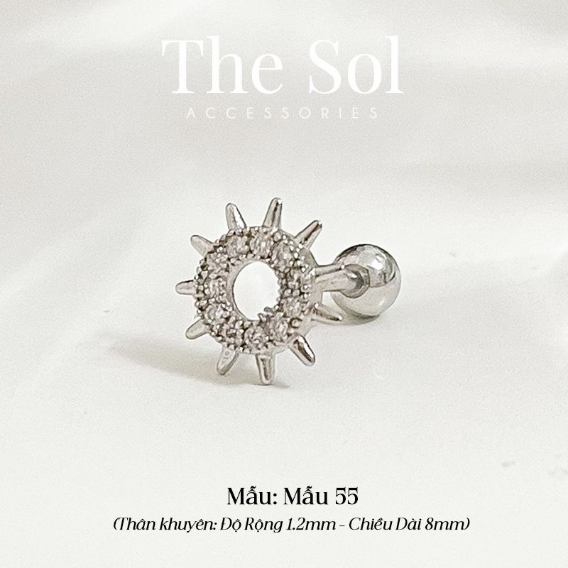 Khuyên Tai Thép Xi Mạ The Sun - Mẫu 55