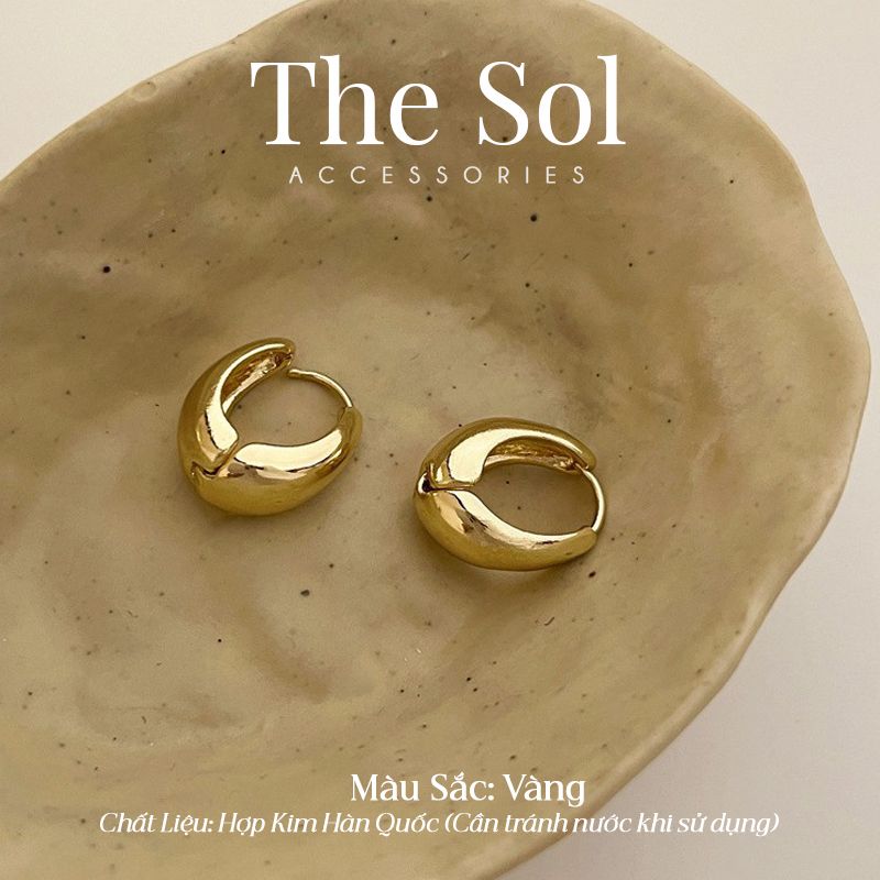 Bông Tai Hàn Quốc Oval Hoops