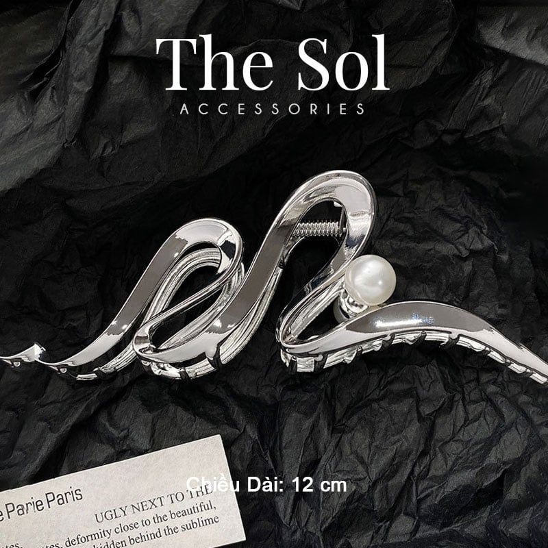 Kẹp Gắp Hàn Quốc Silver Wave & Pearl