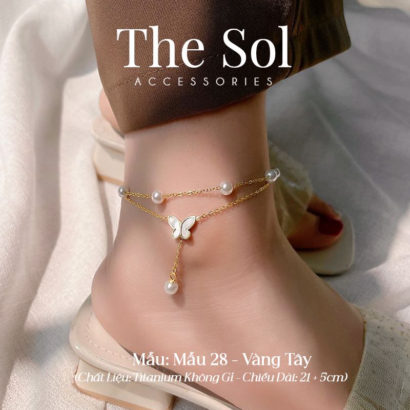 Lắc Chân Titan Double Pearls